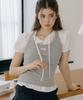 LETTER FROM MOON Letters Label Halterneck Top (Grey)