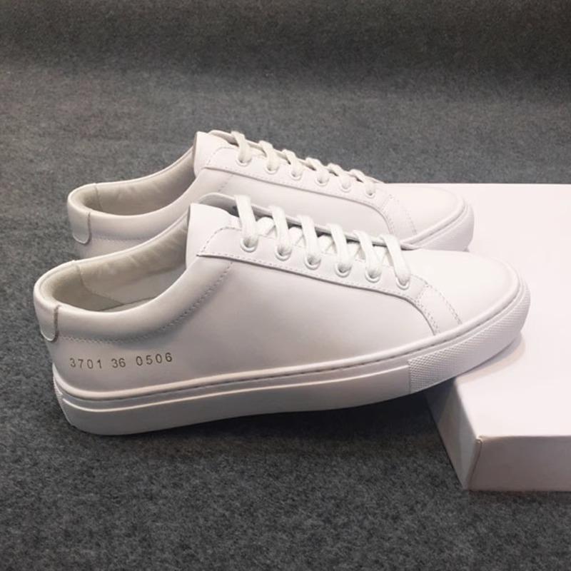 Cowhide Version of White Shoes Women's Shoes Flat Leather Casual Shoes Single Shoes Versatile Couple Board Shoes Women