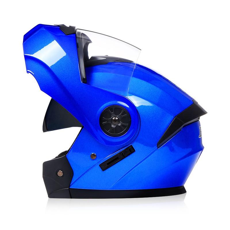 Full Face Motorcycle Helmet With Dual Visors Flip-Up Design Men Women All Season Riding