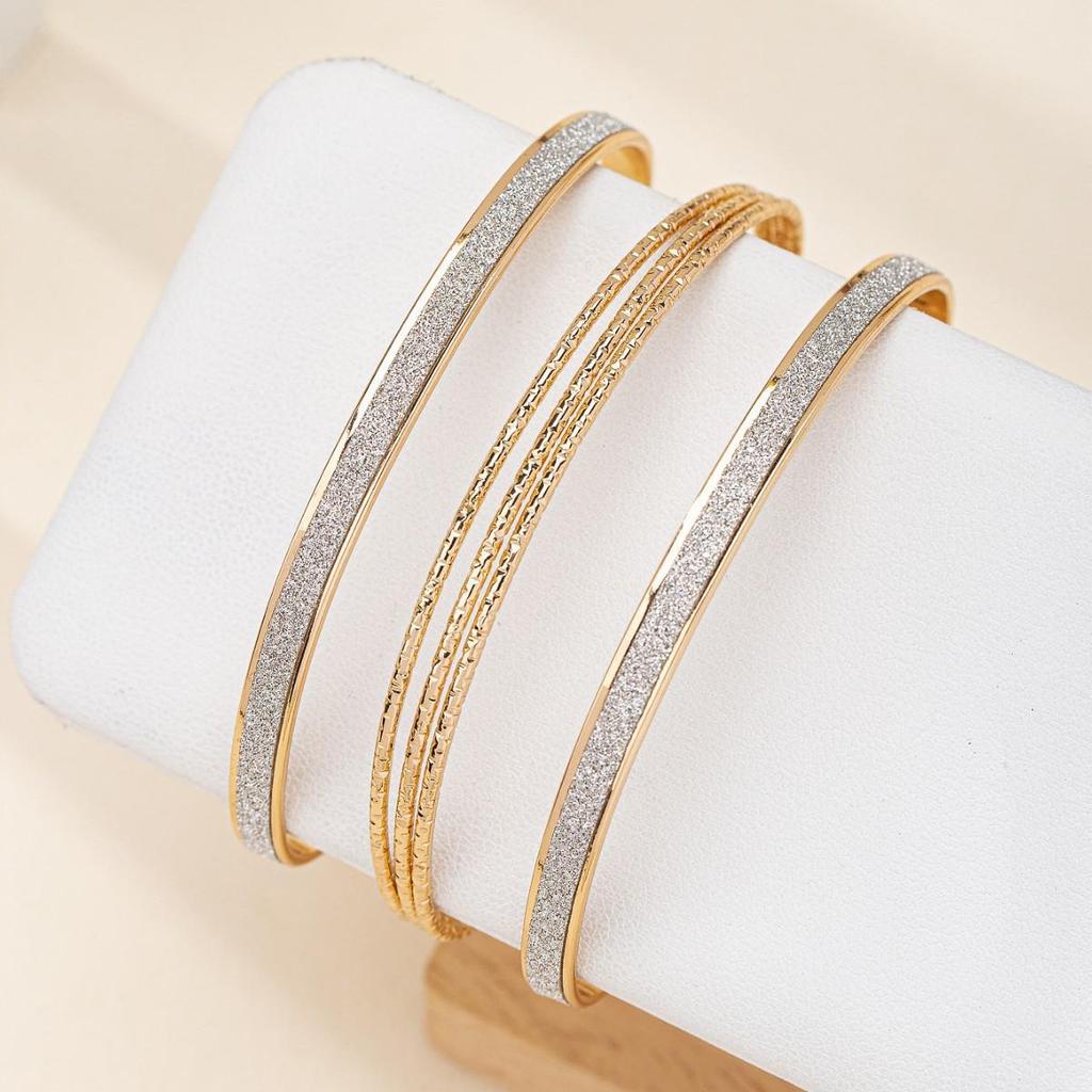 New Frosted Texture Geometric Open Cuff Bracelet: High-End Design and Versatile Style