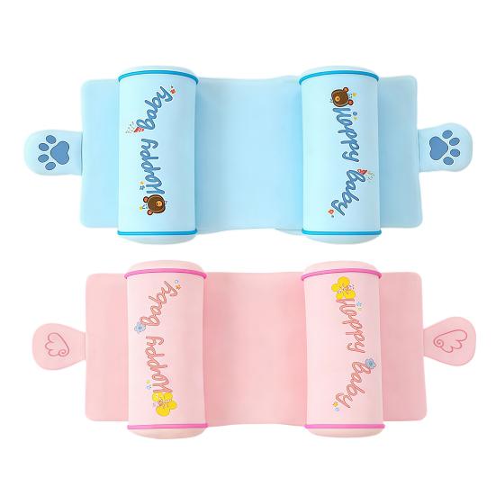 Hypoallergenic Baby Bedding Head Shaping Pillow, Breathable Anti-Flat Crib Pillow with Comfortable Cushion Adjustable Air Rollers, Ergonomic