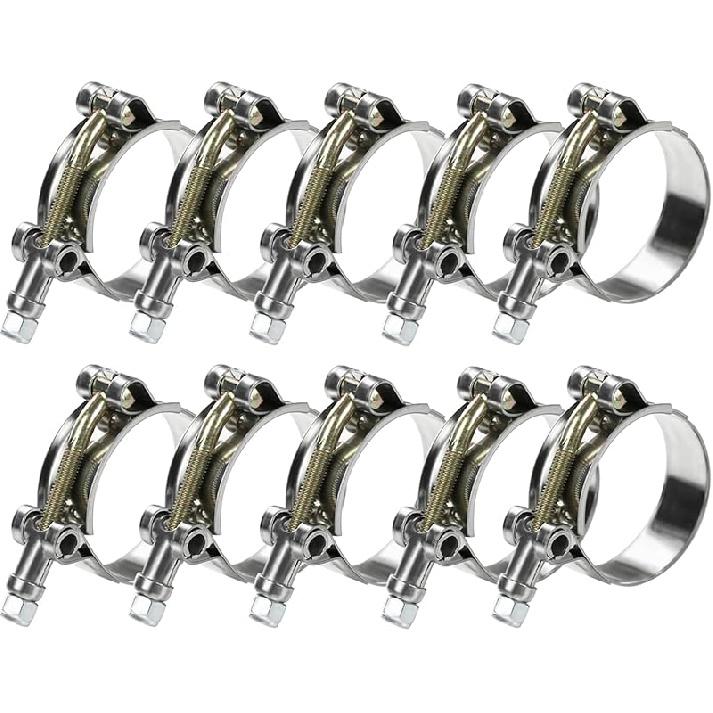 10Pack T Bolt Hose Clamp 46-52mm for 1.5  Hose ID, Stainless Steel Radiator Heavy Duty Hose Clamp Intake Clamp Hose Clamp 36-44mm(1.42 -