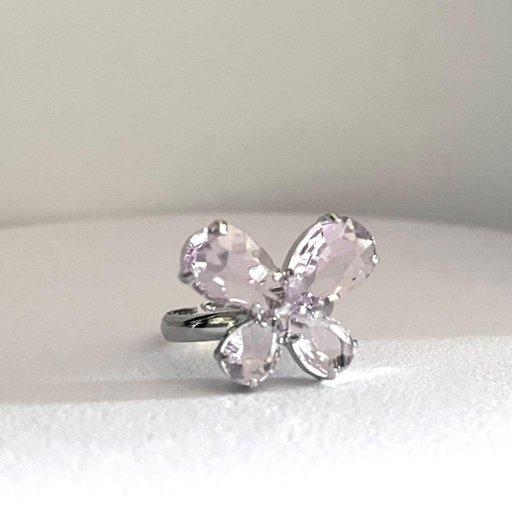 Accessories Ring Women'S Fashion White Zircon Diamond Butterfly Ring Creative Popular