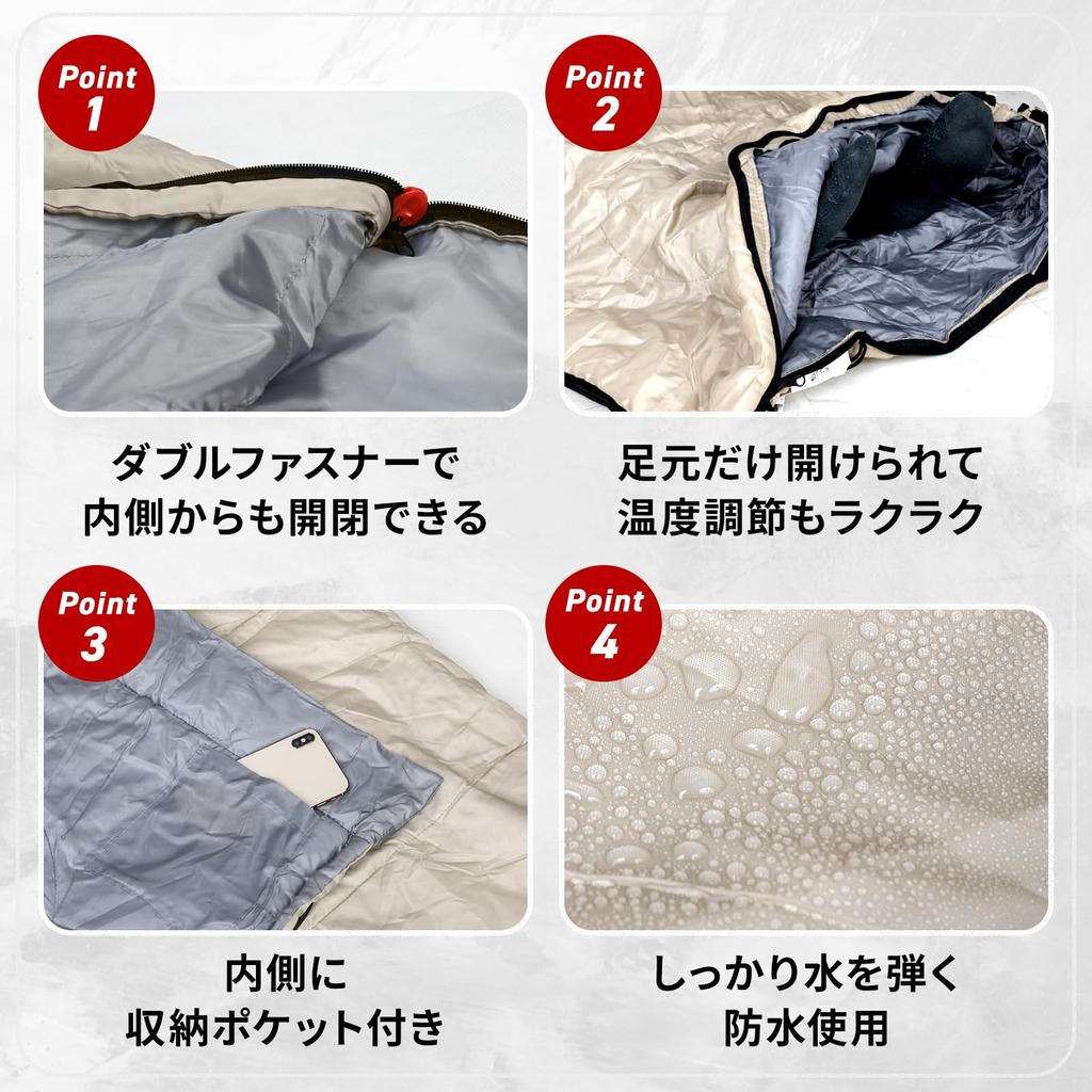 GGN. Sac de dormit, Tip plic, Ușor, Exterior, Camping, Prevenirea dezastrelor, Dormit în mașină, Lavabil, Include geantă de depozitare,