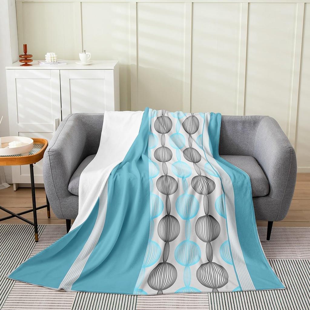 Geometry Fleece Throw Blanket Ultra Soft Cozy Modern Geometric Flannel Blanket for Sofa Couch Bed Chair Camping Travel Or Dorm