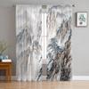 Landscape Ink Painting Chinese Style Sheer Tulle Window Curtains For Living Room Bedroom Kitchen Veiling Curtain Home Decoration