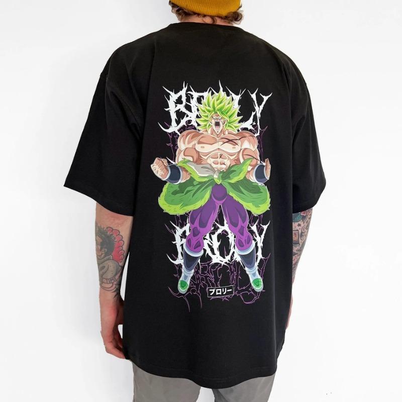 Dragon Ball Z Broly Bedrukt Heren T-shirt Zomer Trendy Anime Streetwear Losse Dames Korte Mouw T-shirts Casual Tops Y2k Kleding