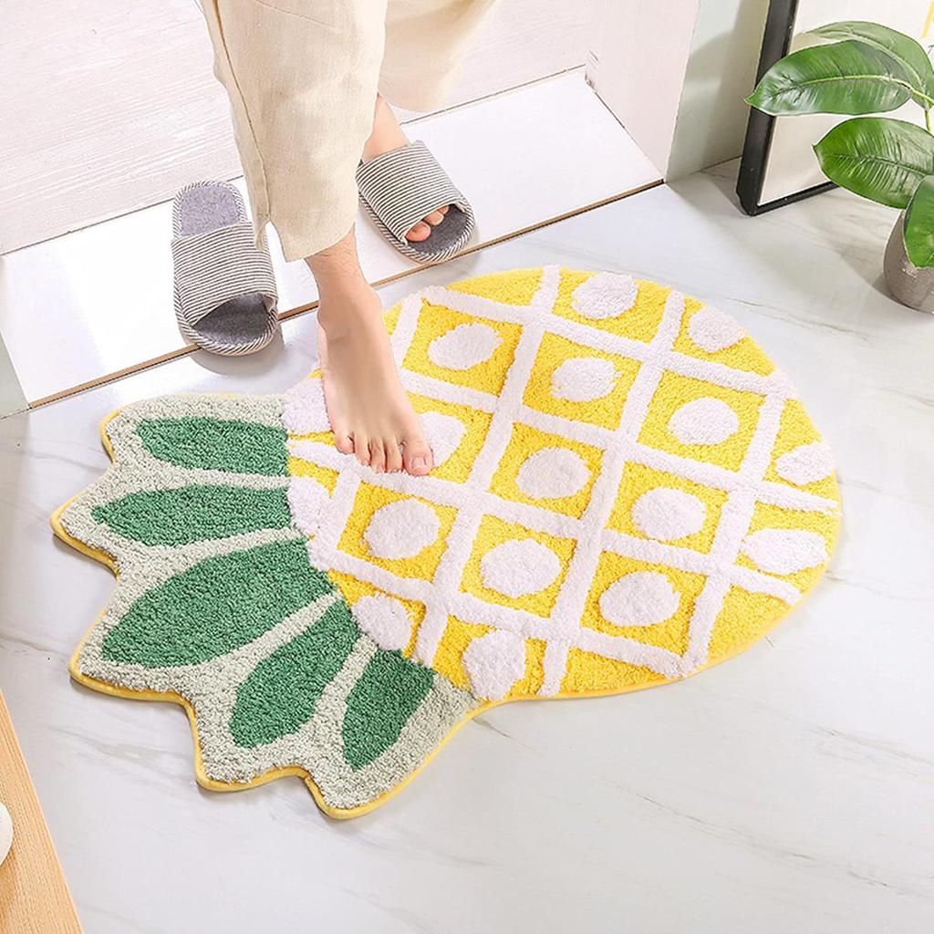 Cartoon Fruit Door Mats for Entrance Door Fluffy Plush Doormat Non Slip Water Absorbent Bathroom Carpet Rugs Hallway Floor Mats