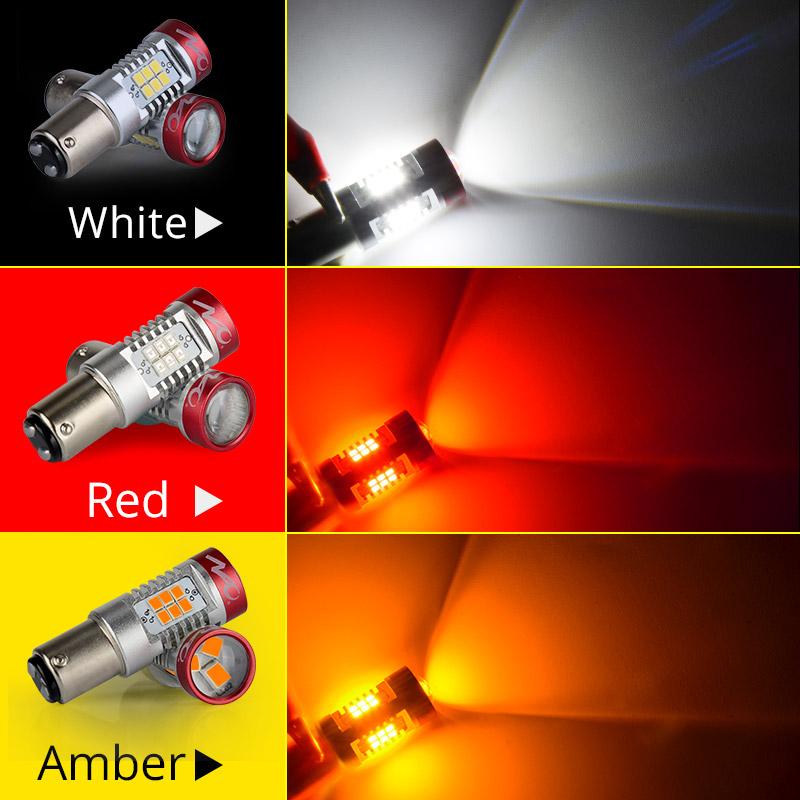 NAO P21W LED 1156 PY21W BA15S T20 W21/5W W5W T10 7443 For LADA DRL P21/5W 1300LM Car Lights Bulb 7440 BAY15D W21W 1157 Red White Dome Lights 6