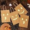 Halloween Event Supplies Candy Bags with Luminous Pumpkin Ghost Prints, Thickened Bulk for Parties Paper Gift Bags, Trick or Treat Party Favors Favor
