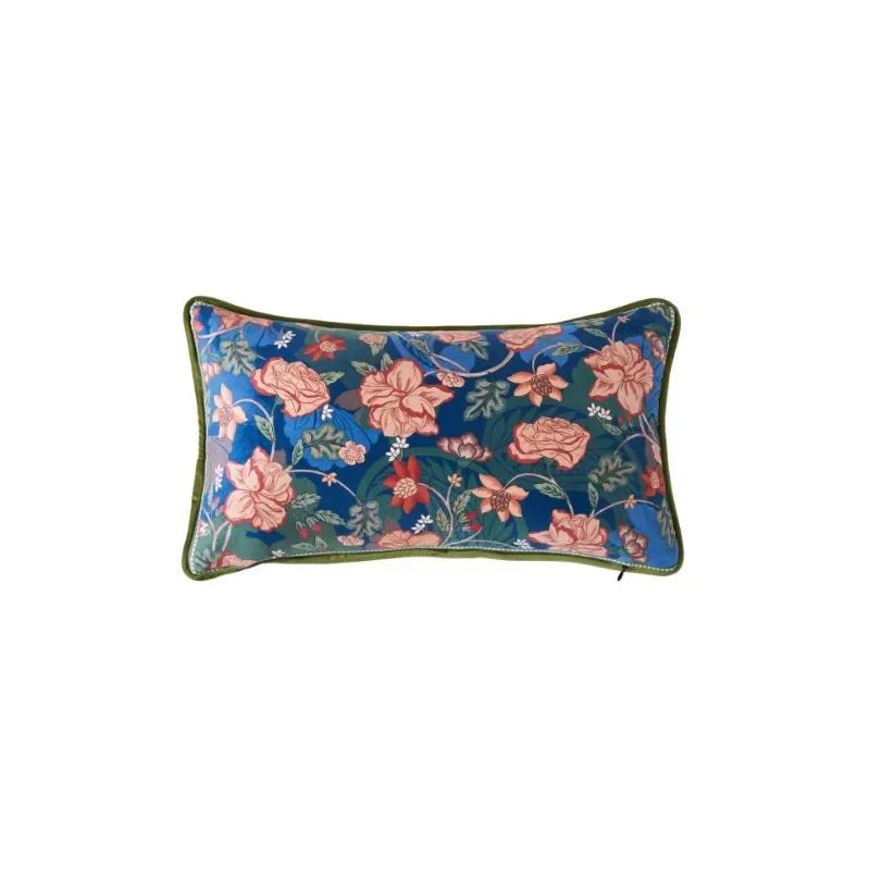 Parrot Print Cushion Case, Flora Bird Pillows, Luxury Velvet, Decorative Pillow Cover for Sofa Chair, Modern Living Room, Home D