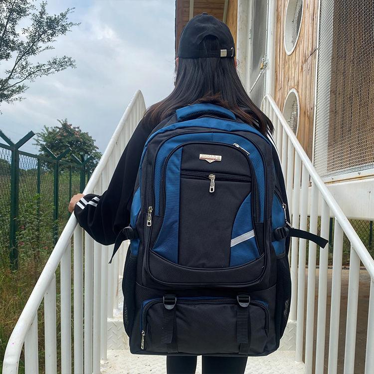 

Дорожная сумка большой вместимости, багаж для деловой поездки, водонепроницаемый походный рюкзак, прочный рюкзак для активного отдыха синий