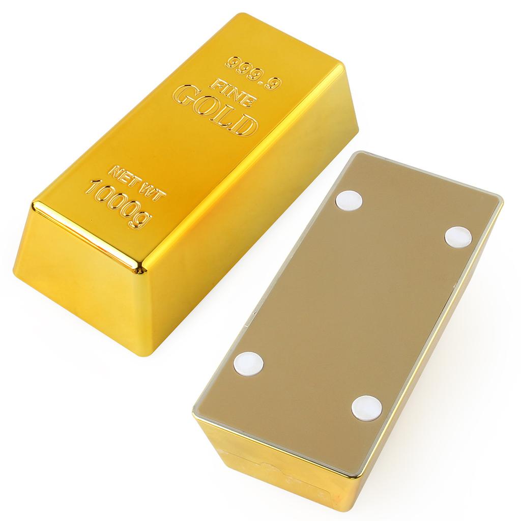 Plastic Fake Gold Bullion Simulated Golden Brick Fake Glittering Gold Bar Paperweight Door Stop Movie Prop Novelty Gift