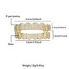 Htpwe Hip Hop Full CZ Stones Teeth Grillz Caps Cubic Zircon Iced Out Micro Pave Top&Bottom Charm Grills For Men Women Zircon