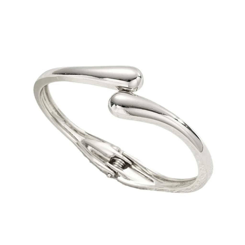 New Exaggerate Geometry Irregular Hollowed-Out Cross Open Mouth Bangle for Woman Adjustable Bracelet Paty Zircon Daily Wear