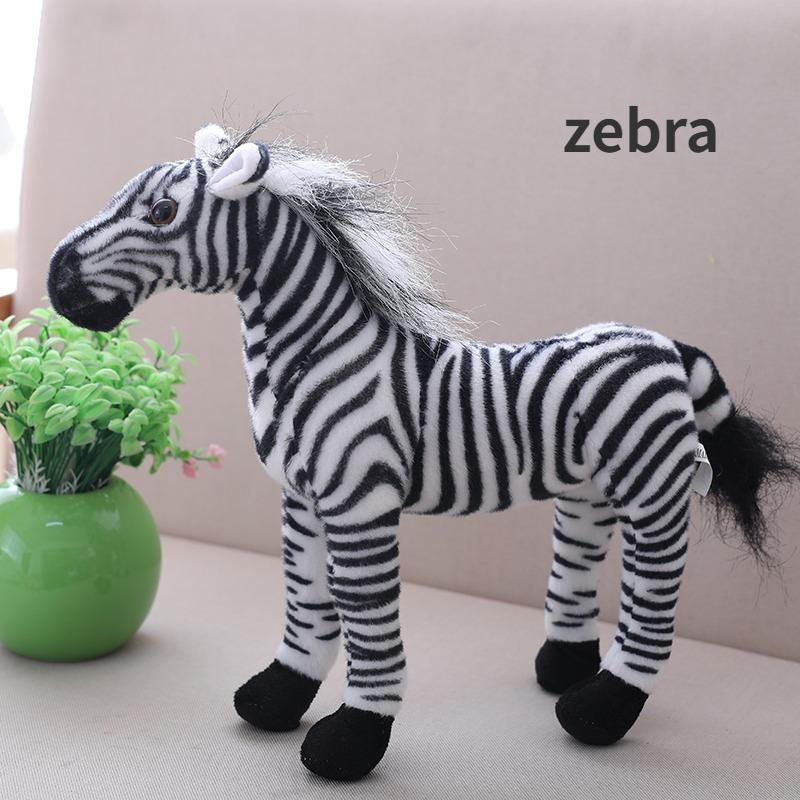 30 cm-es szimulációs ló plüssjátékok Aranyos kitömött állat Zebra baba Puha valósághű lójáték gyerekeknek születésnapi ajándék