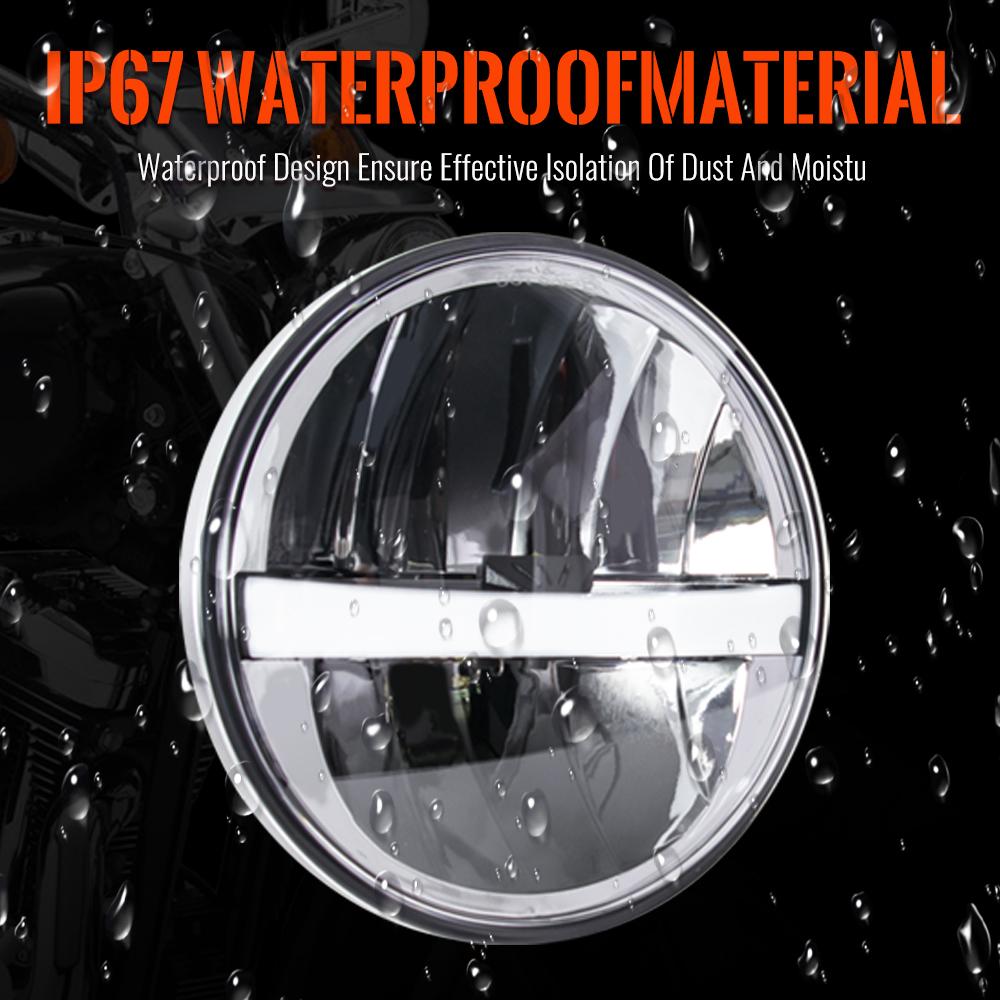 Chrome Motorcycle LED Projection Daymaker Headlight For