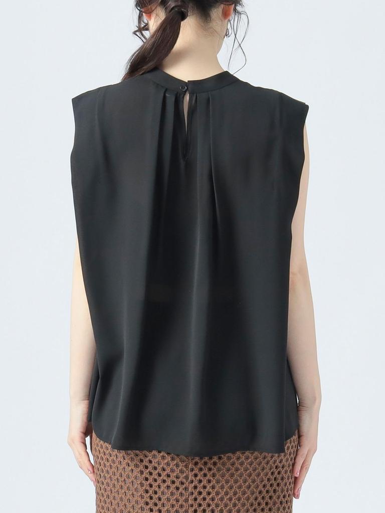 Beams Heart Smocking French One Size Women's S/S Blouse, Black,