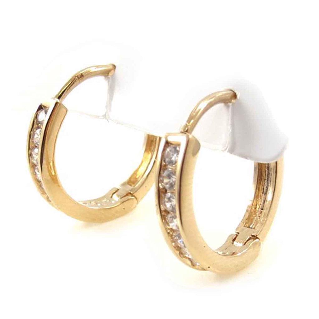 Les Trésors De Lily [J7208] – Vergoldete Creolen „Déesse“ aus Weißgold – 16 x 3 mm