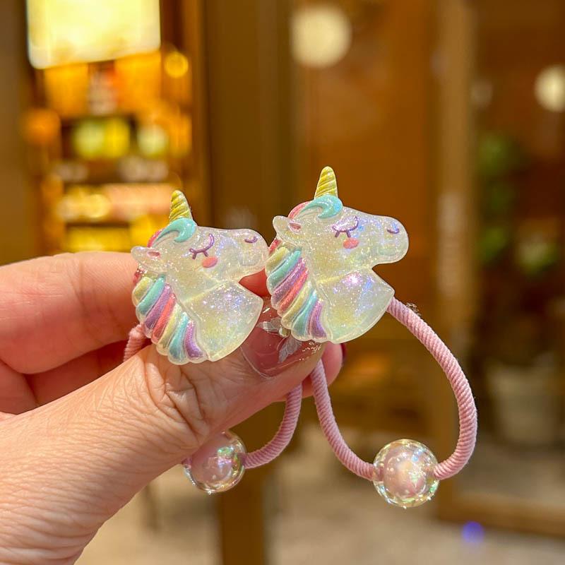 

2 шт. новые милые радужные эластичные резинки для волос для девочек, аксессуары для волос, детские резинки для волос, детские головные уборы