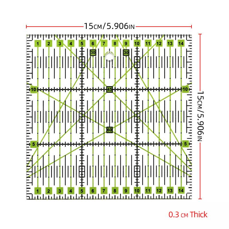 1pcs Acrylic Patchwork Ruler Sewing Measuring Layout Ruler Multifunctional Anti-Skid Tool Rulers Sewing Tool Accessories