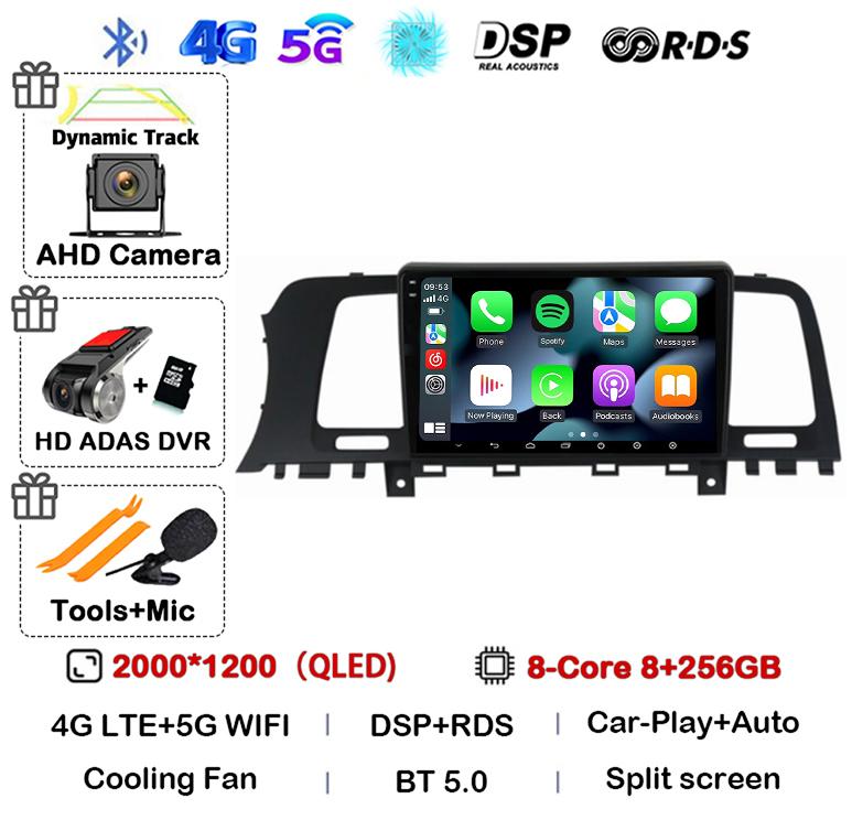 Android 14 CarPlay Auto Car Radio For Nissan Murano Z51 2008-2016 360 Stereo Multimedia Video Player 4G WIFI Navigation GPS BT