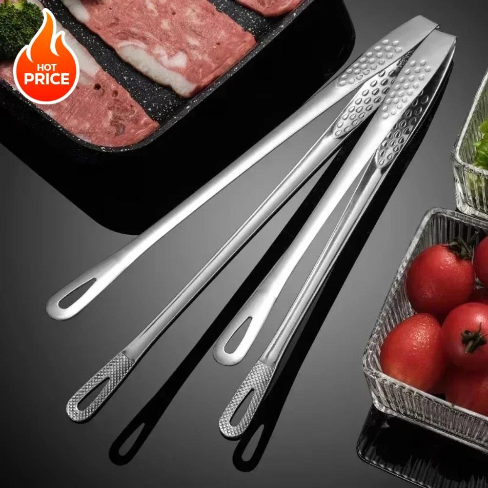 Outdoor Tool Stainless Steel BBQ Grill Tongs Heat Resistant Cooking Kitchen Utensil for Grilling Serving Meat Seafood Vegetables