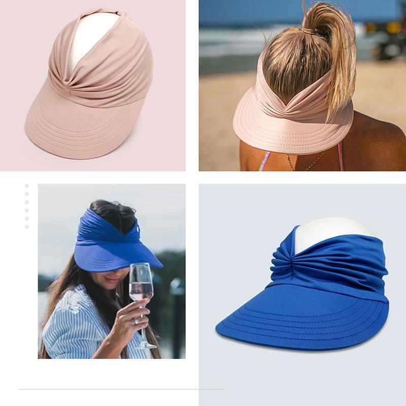 Beach Empty Top Sun Hats Women Girls Wide Brim Visor Hat Summer UV Protection Sunscreen Caps Outdoor Sports Fashion Baseball Cap