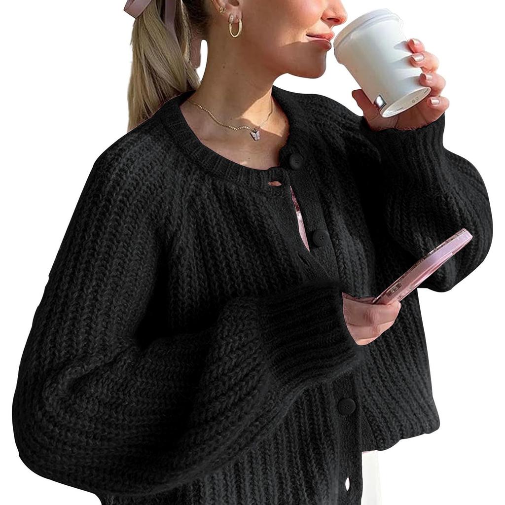 Women's Solid Color Casual Long Sleeve Loose Lazy Cardigan Sweater Sweater Coat