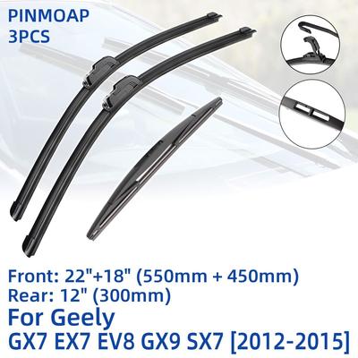 3PCS für Geely GX7 EX7 EV8 GX9 SX7 2012-2015 22"+18"+12" vorne Hinten Wischerblätter Windschutzscheibe Windschutzscheibe Fensterschneider Zubehör 2012 2013 2014 2015