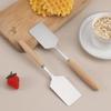 Stainless Steel Square Head Steak Cooking Spatula Wood Handle Pizza Shovel Pancake Beef Scraper Bbq Utensils For Kitchen CDN