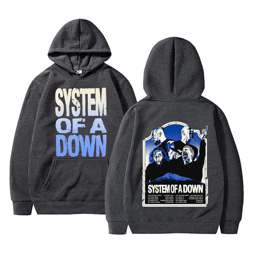 System of A Down Tour 2026 Hoodie Men Women Rock Vintage Oversized Sweatshirt Men's Clothing Fashion Harajuku Pullovers Hoodies