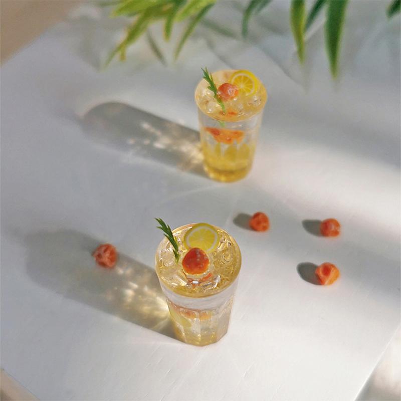 1/12 Puppenhaus Mini Zitronentee Getränke Tasse Modell Puppenhaus Küche Getränke Dekoration Spielzeug Mikro Szene Bau Requisiten