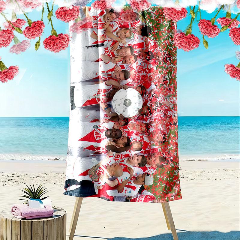 1. FC Köln Players Print Beach Towel, Large Soft Quick Dry Towel for Beach Camping Swimming