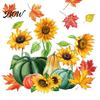 Seasonal Store Window Decorations Autumn Harvest Decals, Sunflower Maple Leaf Pumpkin Bird Static Cling Stickers, No Glue Glass Decals Reusable