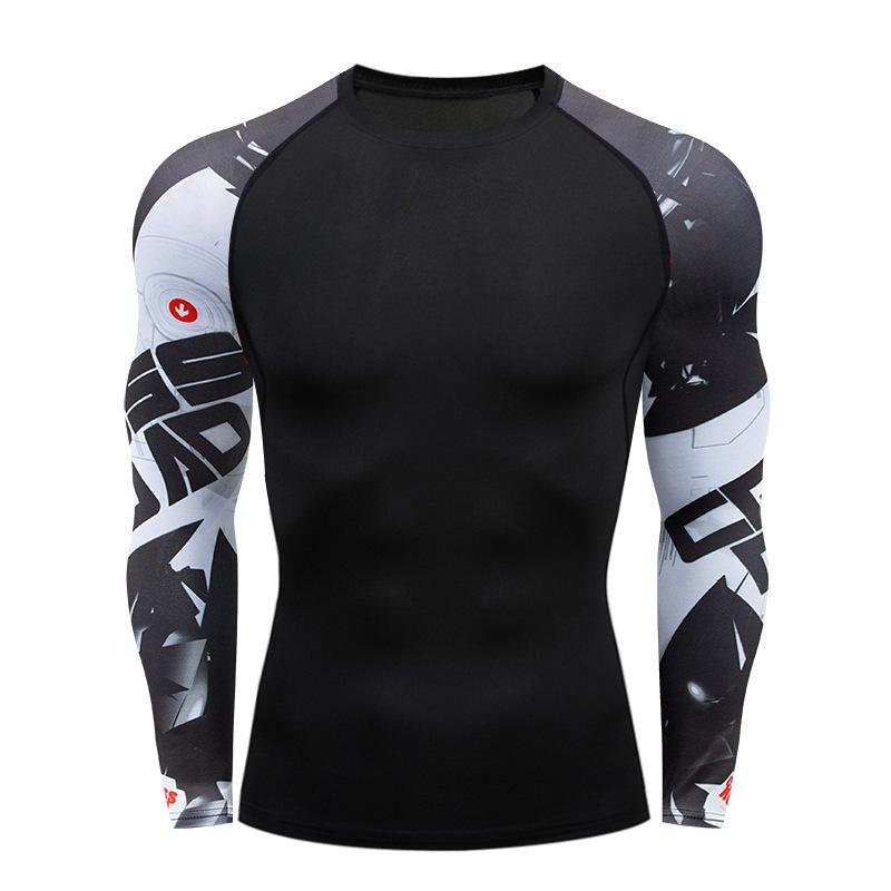 

Men s 3D Print Quick-Dry Sports Base Layer Top XXXL