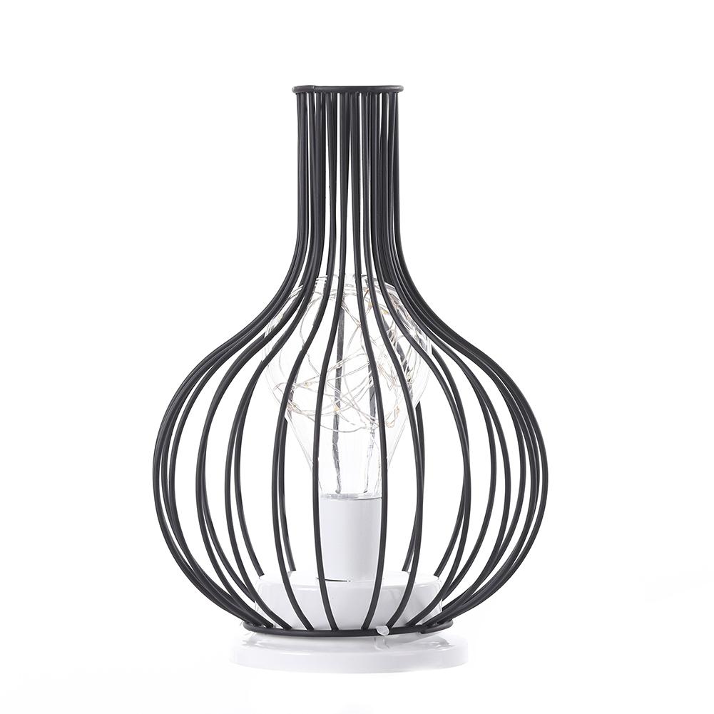 Retro Iron Table Lamp Winebottle Copper Wire Night Light Creative Hotel Home Decoration Desk Lamp Night Lamp Battery Powered