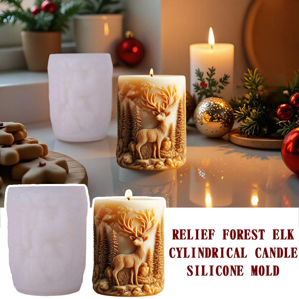 Aromatherapy Candle Silicone Mold DIY Creative Forest Deer 3D Candle Christmas Desktop Decoration Food Grade Easy To Demold