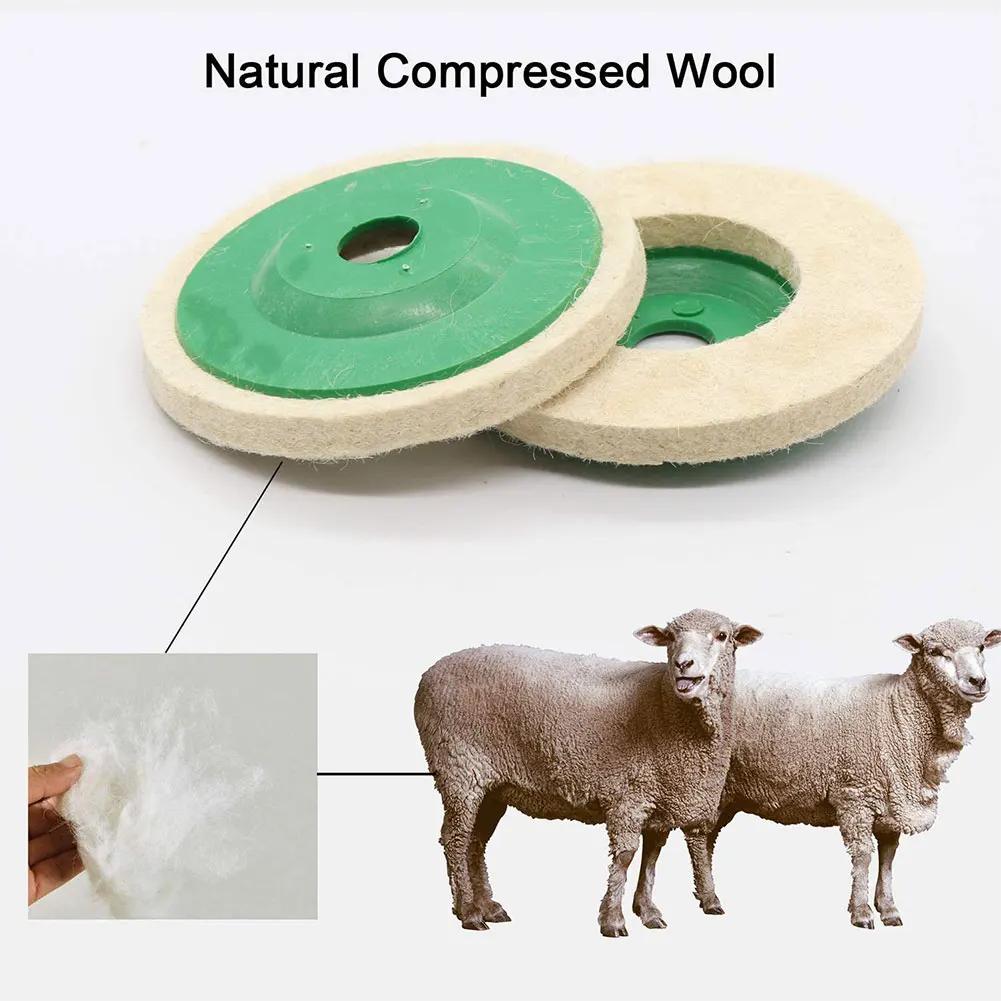 5-10pcs 100mm Wool Polishing Wheel Wool Buffing Disc Pads 4 inches Angle Grinder Buffing Wheels For Metal Marble Glass Ceramics