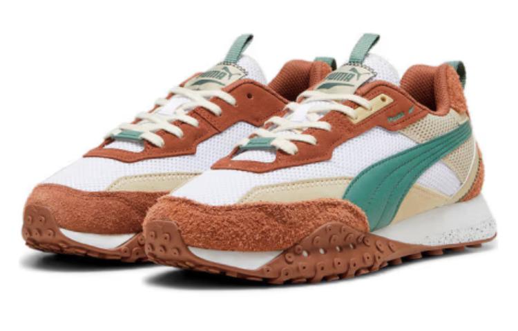 Men's Sneakers PUMA Blktop Rider Abrasion Resistant Breathable Low top Running Shoes Unisex Beige Brown
