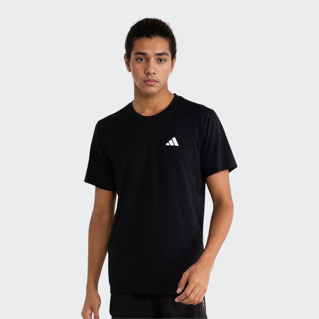 Adidas Solid Color Logo Casual Crew Neck T-Shirt Unisex Tops Black IT4339