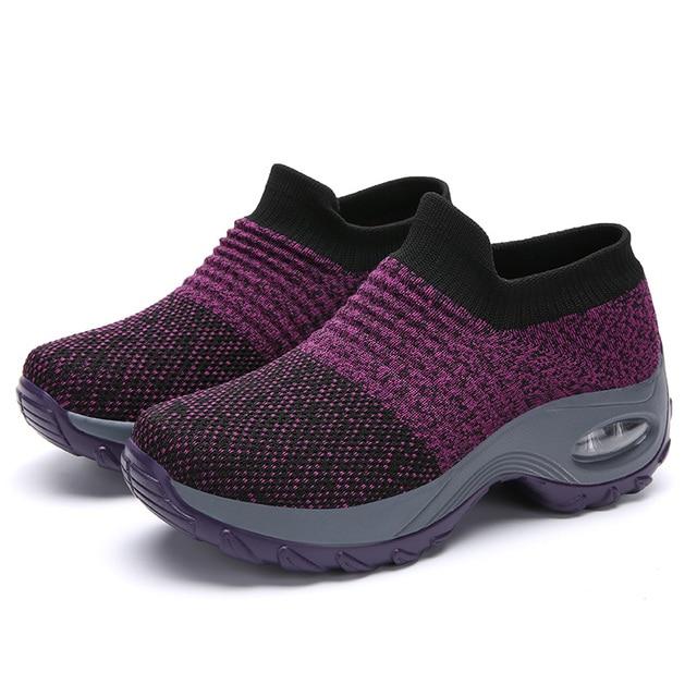 Spring Women Sneakers Shoes Autumn Flat Slip On Platform Tenis For Women Breathable Mesh Sock Sneakers Shoes Zapatos De Mujer