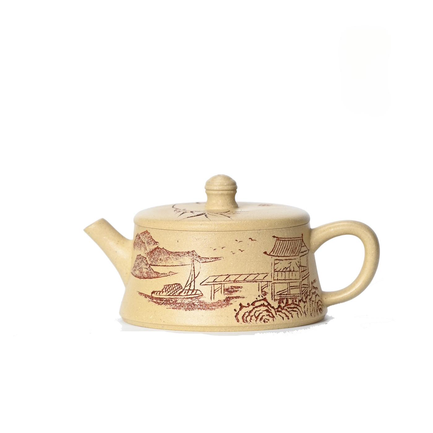 

140ml Traditional Yixing Purple Clay Teapots Handmade Large Caliber Pot Raw Ore Ben Shan Green Mud Kettle Zisha Tea Set Gifts