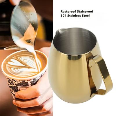 Kaffee Milch Tasse Kaffee Milch Tasse Edelstahl Milchaufschäumkännchen Cappuccino Latte Art Milchkännchen Tasse Goldener Milchaufschäumbecher