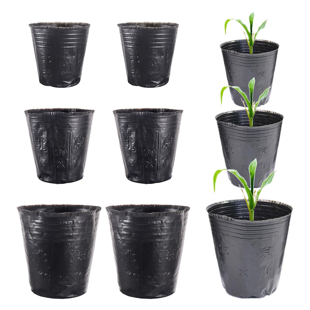 100Pcs Soft Plastic Seedling Planters Bowl Nursery Breathable Pots Grow Bag for Flower Vegetable Gardening Tools Accessories