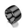 Bague pour homme en acier titane 12 mm: Bijoux simples, unis en acier inoxydable pour couple