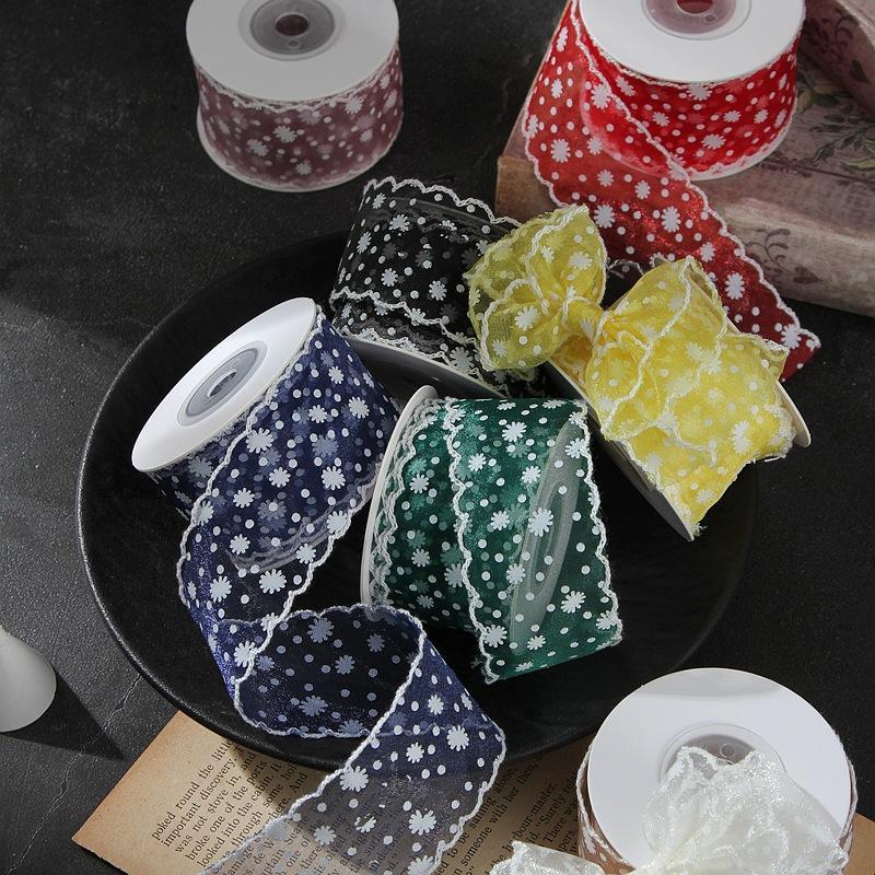 Printed Chiffon Voile Ribbon 1.5" 38Mm Diy Hair Bows Sewing Accessories Handmade Crafts Gift Flower Packing 10 Yards