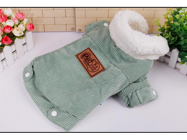 Thickened Autumn/Winter Puppy Corduroy Cotton Jacket - Teddy Pet Clothes