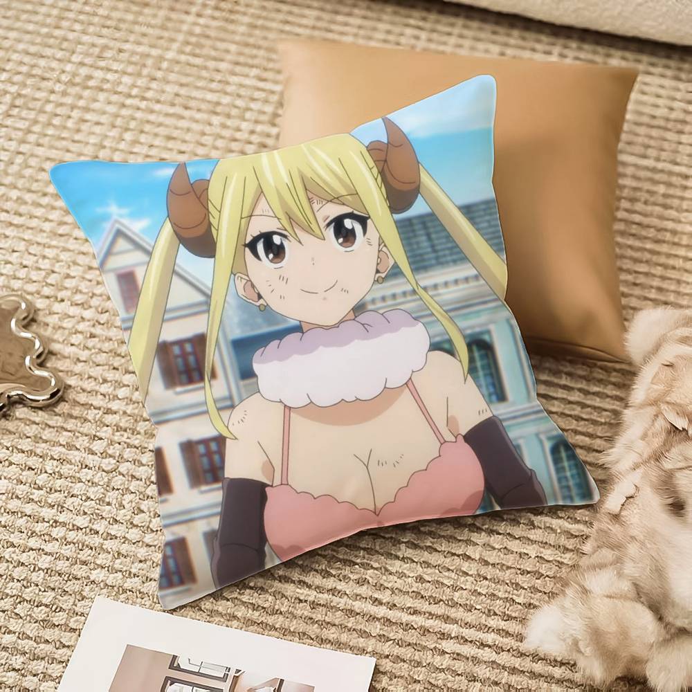 F-Fairy Tail E-Erza Scarlet Pillow Case Anti-dustmite Invisible Zipper Sofa Bed