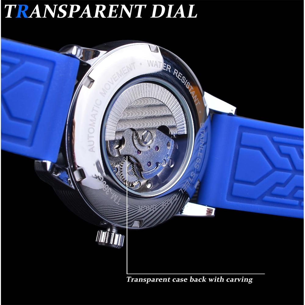Orologio Uomo Automatico FORSINING | Meccanico A Carica Automatica | Quadrante Blu Con Data | Cinturino In Nylon | Impermeabile 30m | Regalo